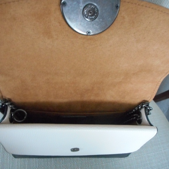 Coach Jade Flap Crossbody, Color Block, Saddle/Blk - Picture 4 of 6